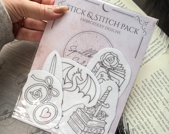 Romantasy Stick and Stitch Embroidery | Water-Soluble Embroidery Transfer