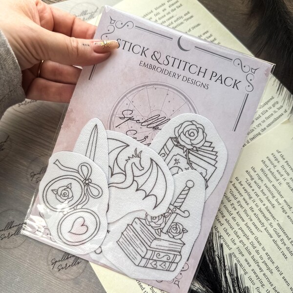 Romantasy Stick and Stitch Embroidery | Water-Soluble Embroidery Transfer