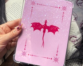 Inserto para Kindle con diseño de dragón de fantasía rosa / Accesorios para Kindle / Insertos para fundas de libros / Inserto para Kindle Paperwhite / Inserto para Kindle Basic /