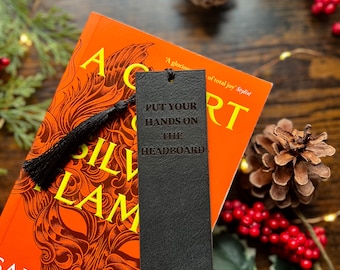 Put Your Hands On The Headboard leather bookmark with Tassel
