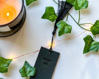 Make Me Leather Bookmark with Tassel • Gift For Readers