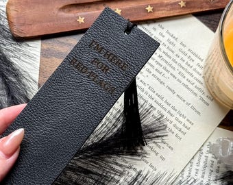 I'm Here For Red Flags Leather Bookmark with Tassel - Gift for Dark Romance Readers!