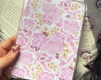 Inserto floral rosa para Kindle / Accesorios para Kindle / Insertos para estuches Bookish / Inserto para lector electrónico / Inserto para Kindle Paperwhite / Inserto para Kindle Basic /
