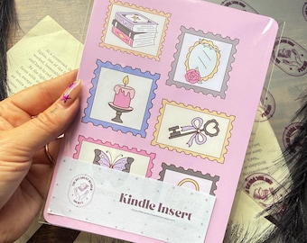 Inserto para Kindle con sello de fantasía rosa / Accesorios para Kindle / Insertos para estuches de libros / Inserto para Kindle Paperwhite / Inserto para Kindle Basic /