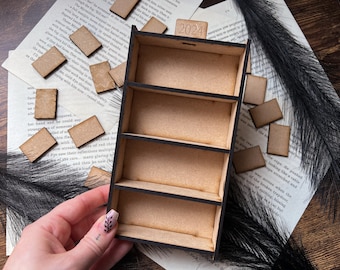 DIY Mini Bookshelf Kit with 30 Mini MDF Book Blanks | Craft for Readers!
