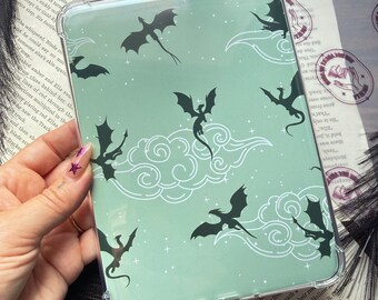 Inserto para Kindle con diseño de dragón de fantasía verde / Accesorios para Kindle / Insertos para fundas de libros / Inserto para Kindle Paperwhite / Inserto para Kindle Basic /