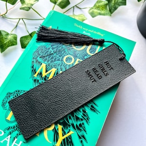 Hot Girls Read Smut Leather Bookmark with Tassel • Bookish • Booktok