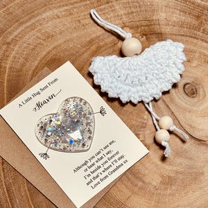 Een kleine knuffel uit de hemel, cadeau en kaart voor rouwverwerking, rouwknuffel, cadeau voor verlies van een geliefde, rouwcadeau, rouwtoken