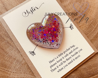 Sister gift, sister pocket hug, sister gift token