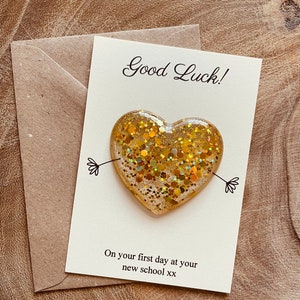 Buena suerte en tu nuevo regalo escolar, tarjeta de buena suerte, regalo escolar para hija o hijo