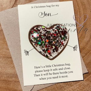 Regalo de Navidad para hijo, abrazo de Navidad para hijo, tarjeta de Navidad para hijo