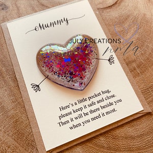 Moneta Portafortuna Tascabile Per Neogenitori: New Daddy Mummy Pocket Hug, Argento, Acciaio Inox