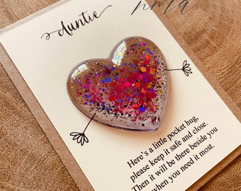 Auntie gift, auntie pocket hug, auntie gift token