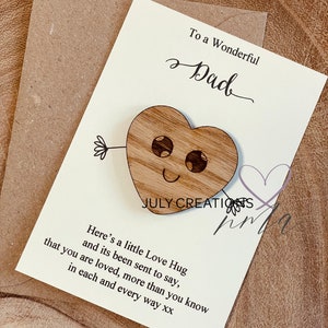 Câlin de poche papa, carte papa, cadeau papa, jeton papa, câlin de poche, cadeau pour papa, câlin de poche, cadeau boîte aux lettres, jeton câlin, joyeux anniversaire papa