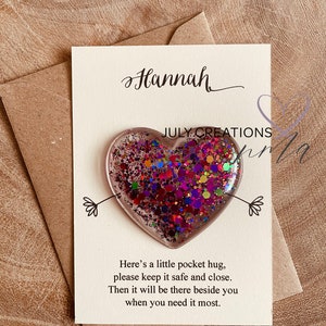 Customisable pocket hug and card, birthday gift for daughter, son, friend and more
