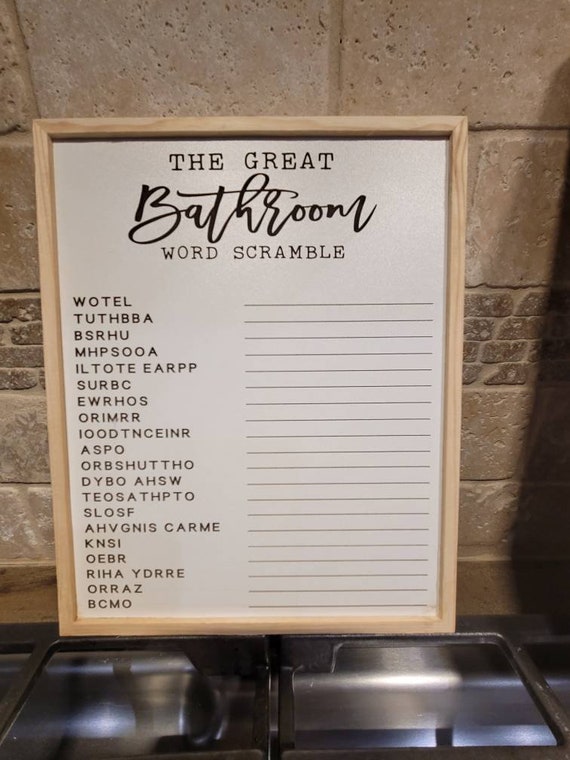 Bathroom Word Scramble Etsy