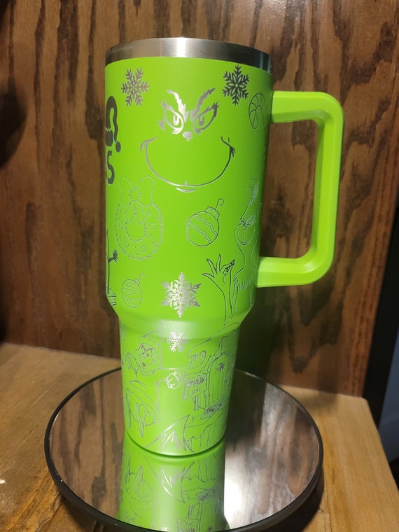 Engraved Grinch Tumbler 40 Oz With Handle 