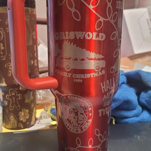 Christmas vacation cup, 40 oz engraved griswold cup, national lampoons Christmas vacation cup