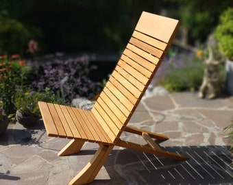 Exklusiver Design Relax Holz Stuhl aus massiver Buche gefertigt, ein Unikat dass es so kein Zweites gibt!