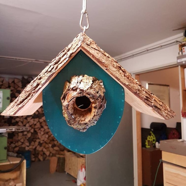 Bird house/nesting box "Bird's Dream" unique design in teardrop shape