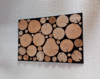 Forest wood slice panels, wall wood slices, creative mosaic, natural tree wood slices with individual wood grain, bring the forest into your home.