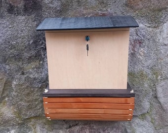 BOÎTE AUX LETTRES EN BOIS, boîte aux lettres souvenir, verrouillable avec tube de journal flexible, boîte aux lettres décorative en bois, cadeau pour les amis