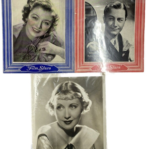 Lot of 3 Vintage Movie Star Photos 8"x10" Film Stars Dark Hazzard Loy Young 30s