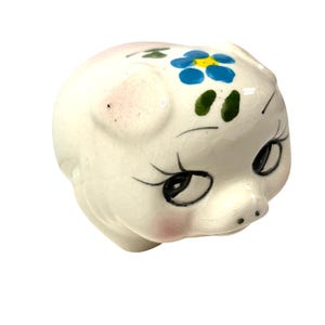 Vintage Anthropomorphic Kitschy Big Eyed Piggy Bank NO STOPPER Kitsch