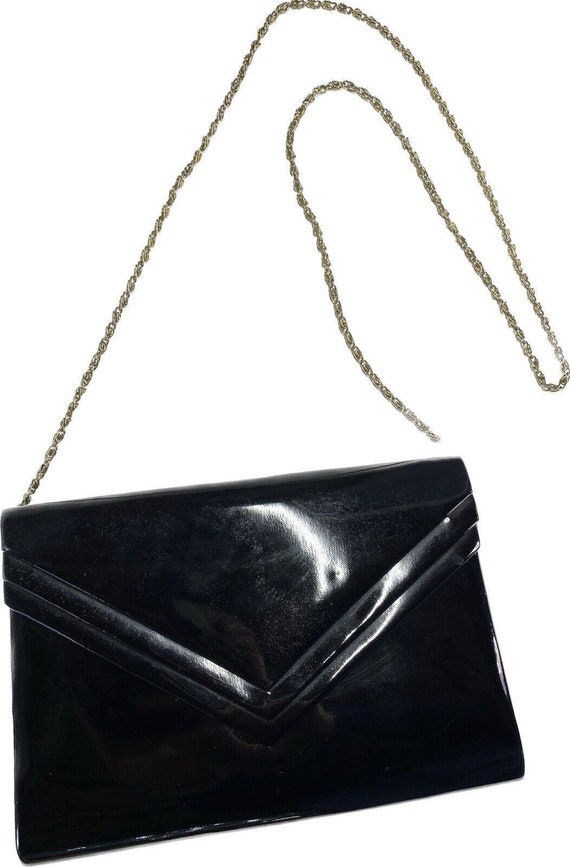 Vintage Handbag Salisburys Black Envelope Clutch C
