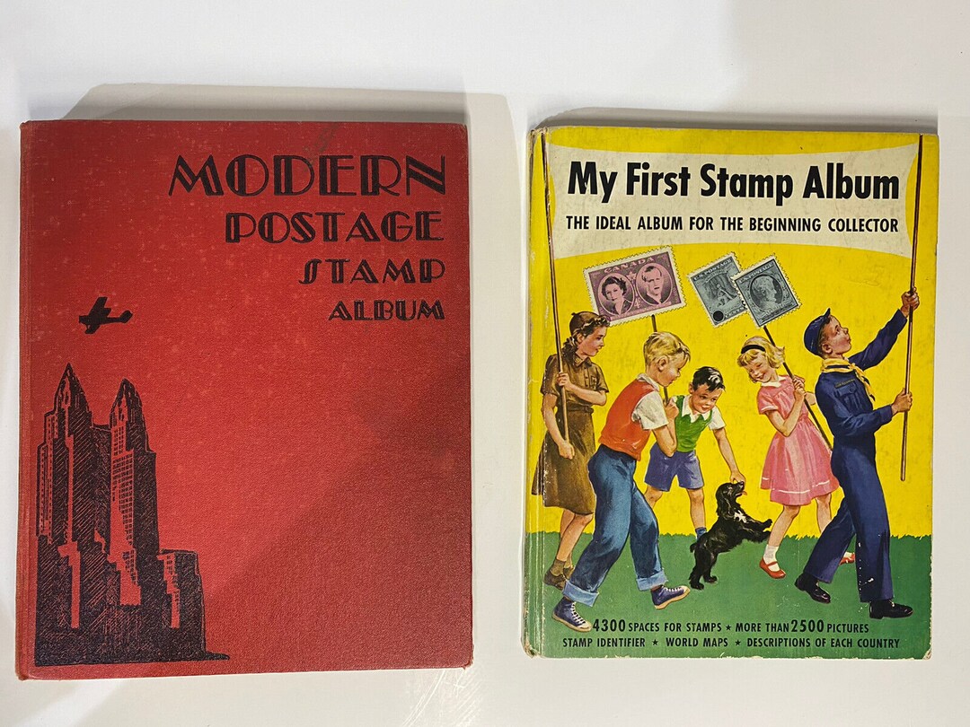 Vintage Postage Stamp Books modern Postage Stamp Album 194050 my First