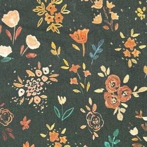 Harvest Floral Teal- Cotton Quilting Apparel Fabric- By the Yard