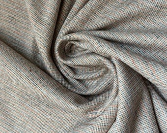 Vintage Polyester Tan Lachs Streifen - Home Sewing Bekleidung Stoff -1 7/8 Meter