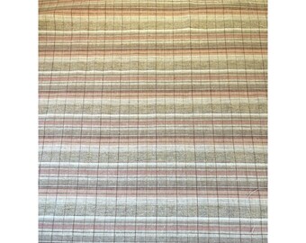 Pfirsich braun gestreift gewebt - Vntg Bekleidung Stoff Home Decor - Schüttgut - Retro