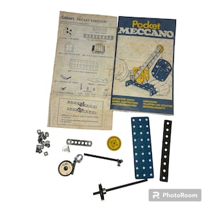 Vtg Gilbert Toys Erector Set And Pocket Meccano Pieces and Parts Instruction Manuals