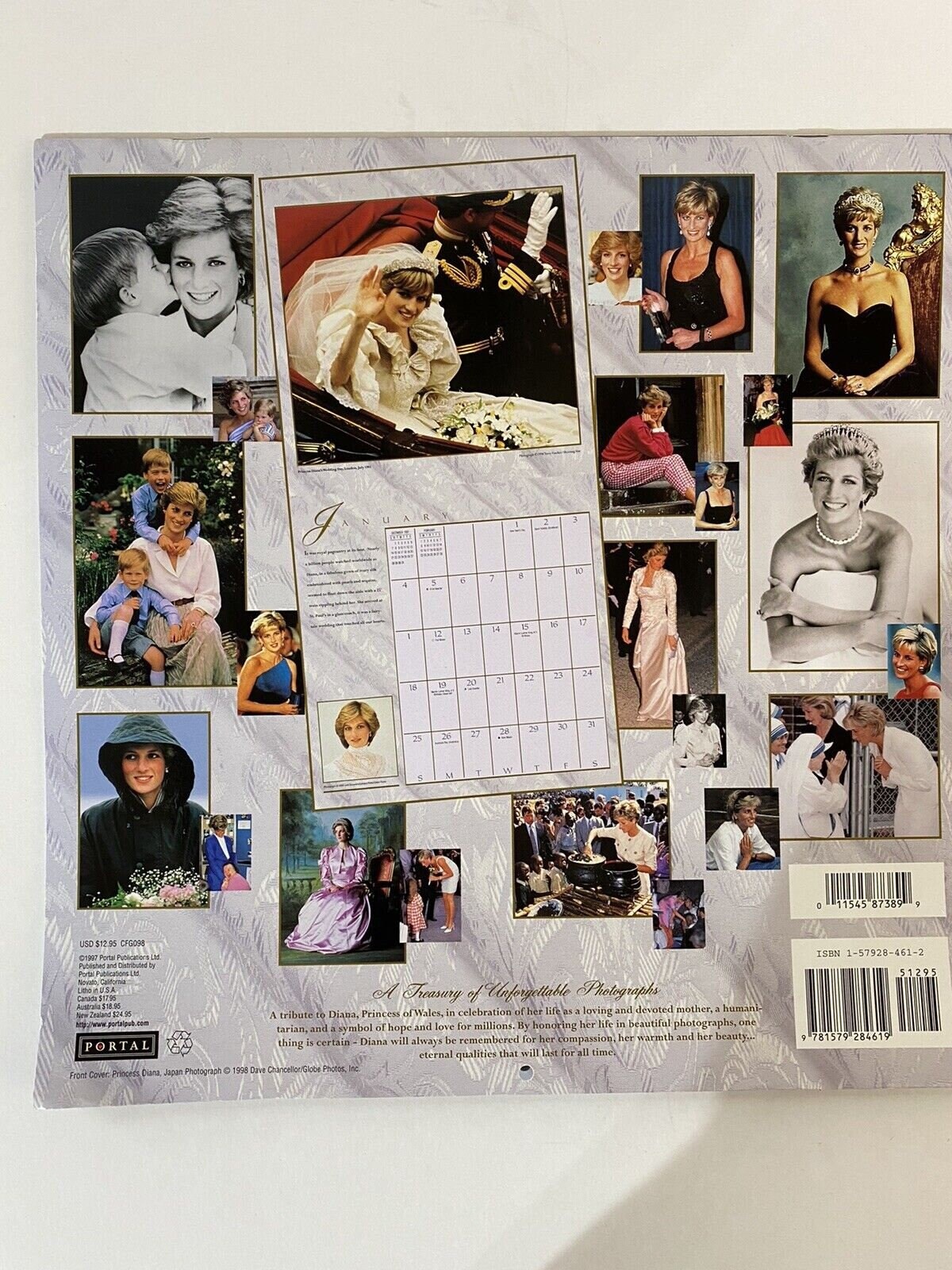 The Princess Diana 1998 Commemorative Calendarprincess of Wales/queen