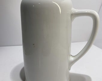 Vintage White Oktoberfest Ceramic Tall Mug Stein Beer Gift