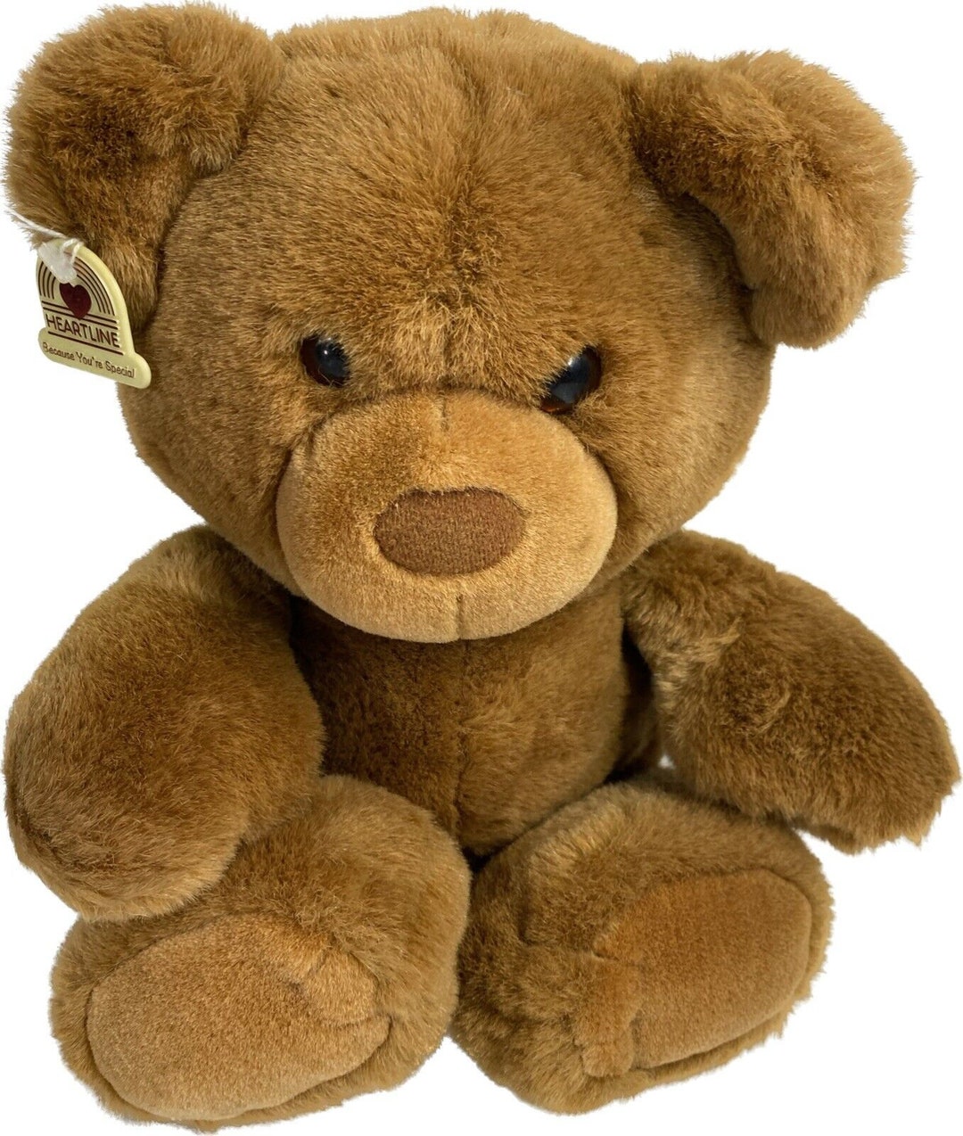 Heartline 1987 Brown Teddy Bear Plush Stuffed Animal 15" EUC With Tag ...