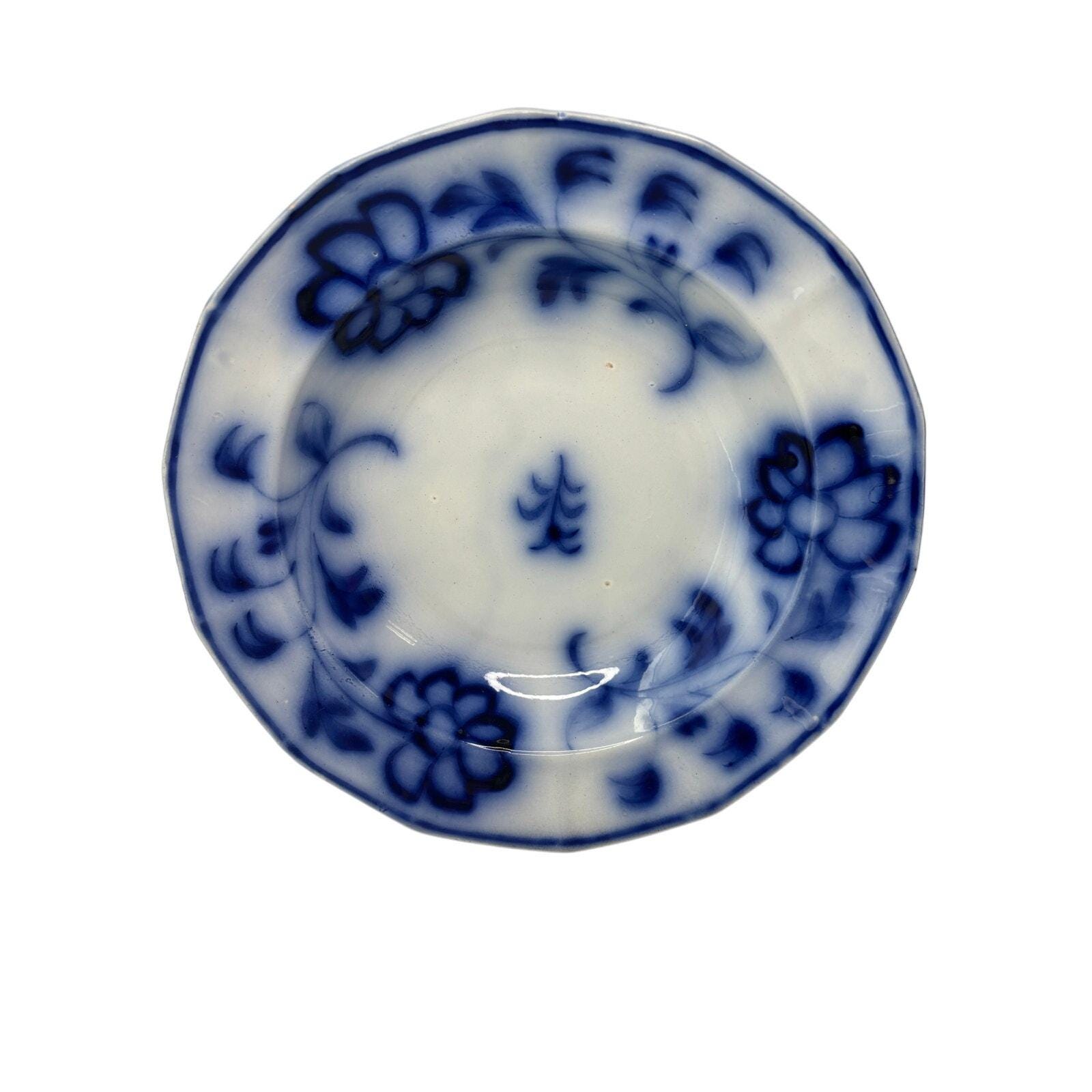 アンティークフローブルーボウルフローラル9.25インチ - Etsy 日本