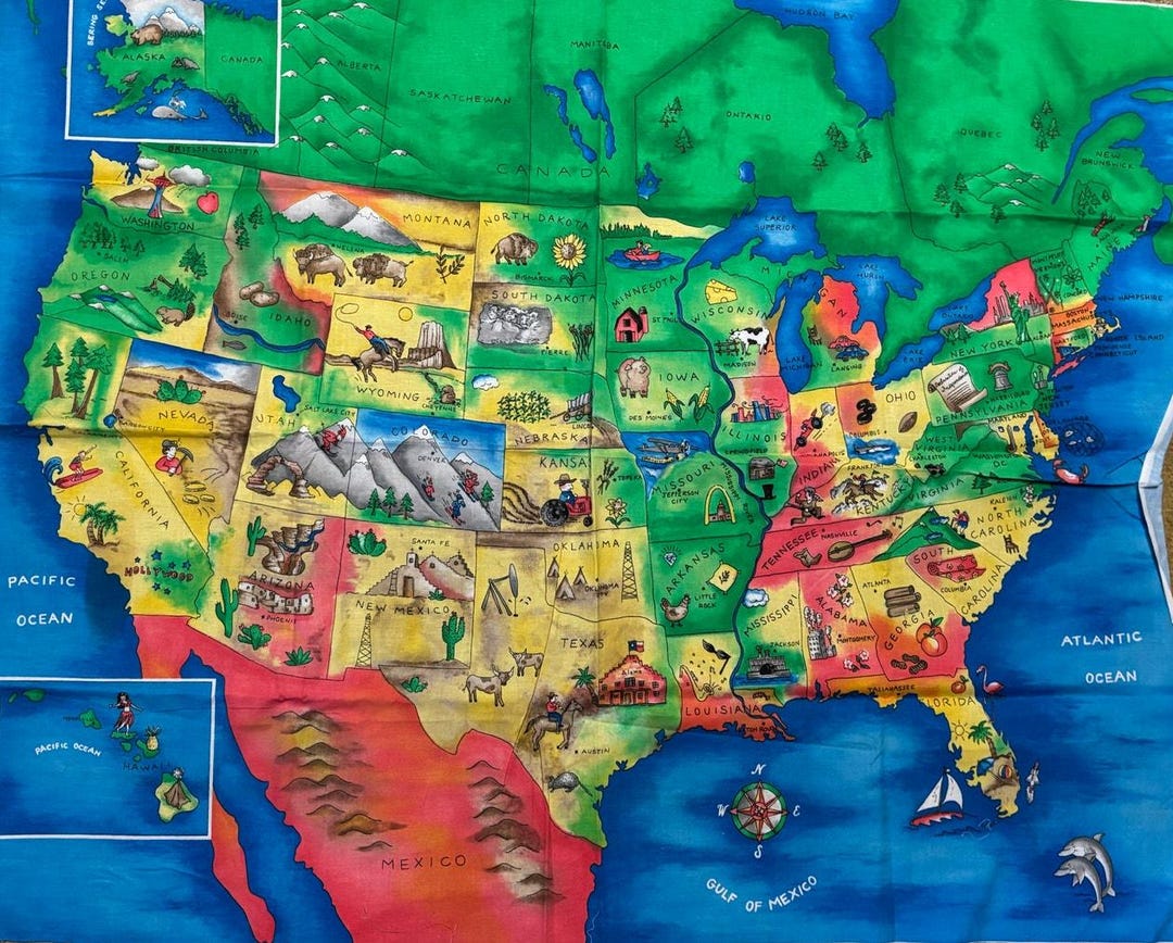 United States Map Fabric Panel - Il 1080xN.6485784436 17q3 