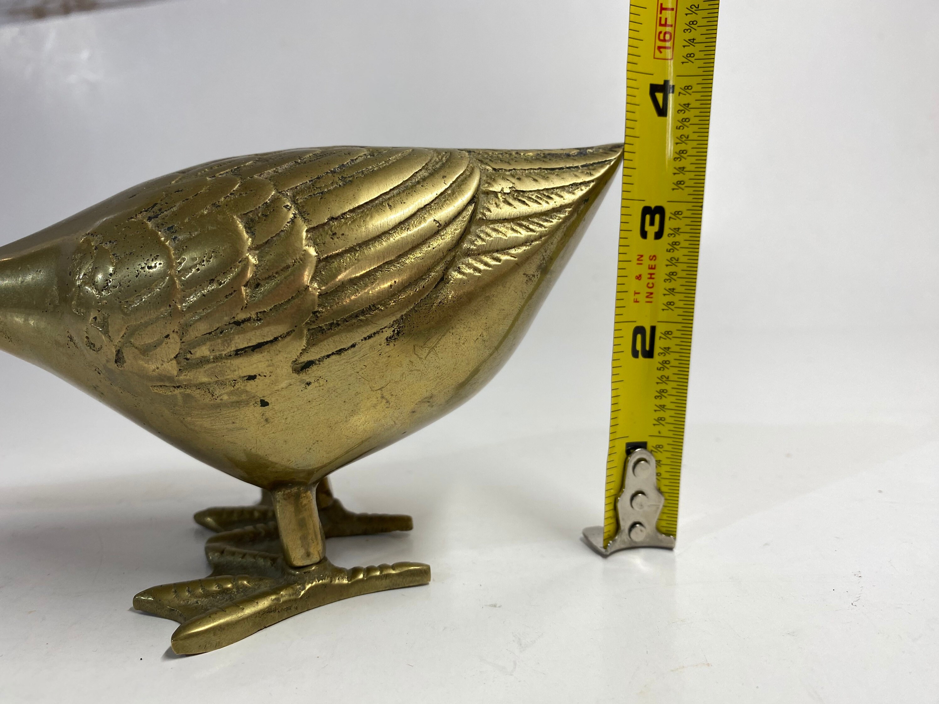 Vintage Brass Goose Figurine Mid Century Honking Duck Statue MCM Decor Etsy