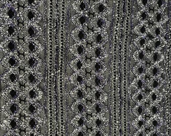 Schwarzer Mesh-Stoff (Mesh) - Bekleidung Strickgewebe, Stretch, lose Ware