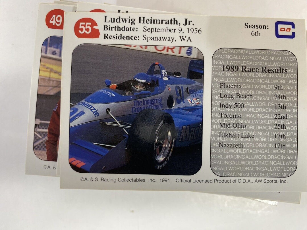 1991 All World Racing Card Set 100 Card Set AW Sports PPG Indy Car ...