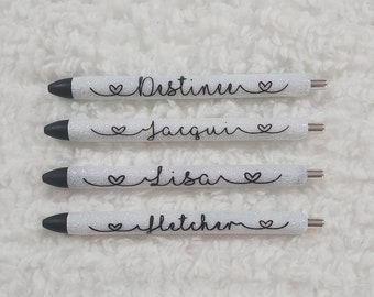 Personalized Glitter Gel Pen, custom epoxy glitter pen, custom gel pen