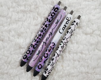 Personalized Glitter Gel Pen, custom epoxy glitter pen, custom gel pen