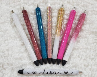 Personalized Glitter Gel Pen, custom epoxy glitter pen, custom gel pen