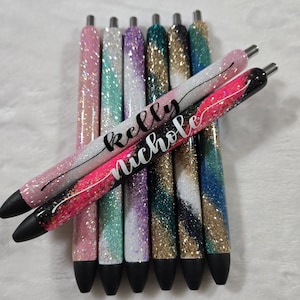 Personalized Glitter Gel Pen, custom epoxy glitter pen, custom gel pen