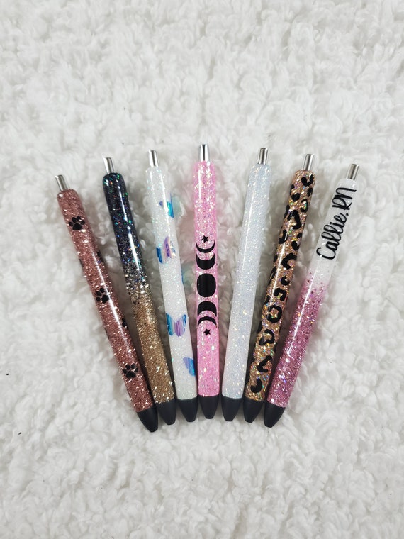 Personalized Glitter Gel Pen, Custom Epoxy Glitter Pen, Custom Gel Pen 