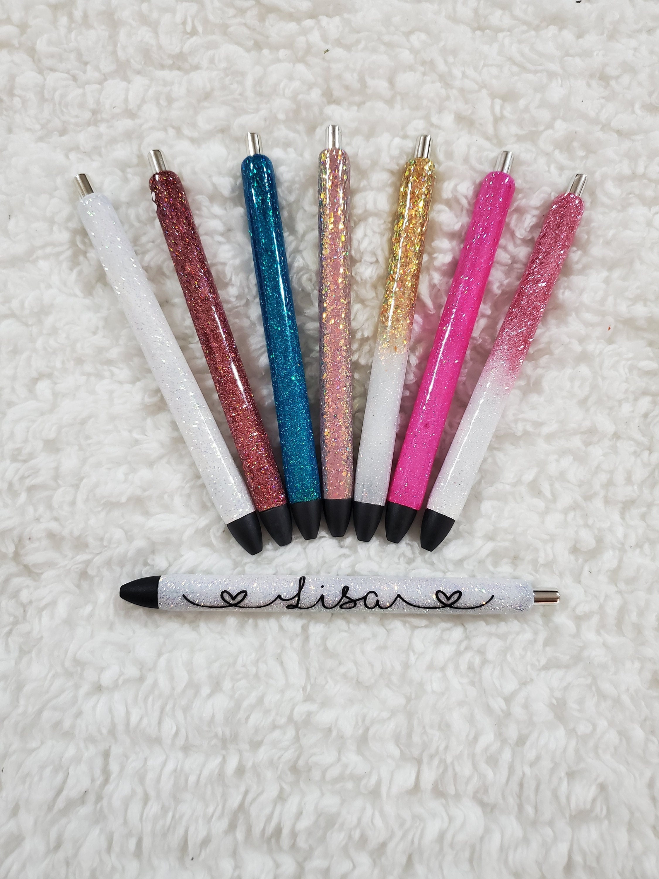 Custom Refillable Glitter Gel Pen W/box Personalize Your Own,glitter Pen,glitter  Gel Pen,glitter Resin Pen,glitter Pens, School Supplies 
