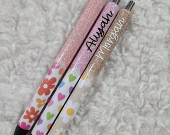 Personalized Glitter Gel Pen, custom epoxy glitter pen, custom gel pen