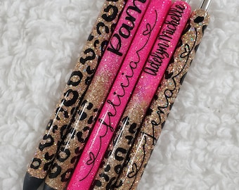 Personalized Glitter Gel Pen, custom epoxy glitter pen, custom gel pen